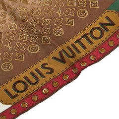 ルイ ヴィトン カレ モノグラム マップ スカーフ 402470 ブラウン系 マルチカラー シルク レディース LOUIS VUITTON 中古