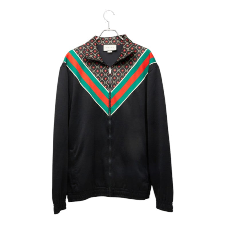 グッチ シェリーライン GGスター ジャージ トラックジャケット サイズL ブラック ポリエステル メンズ GUCCI 中古