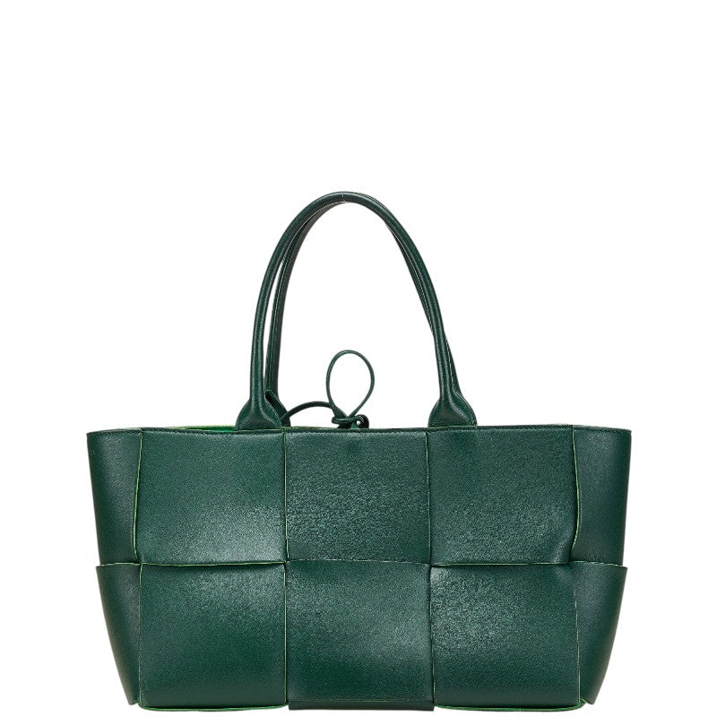 ボッテガヴェネタ マキシイントレチャート ハンドバッグ トートバッグ グリーン レザー レディース BOTTEGAVENETA 【中古】