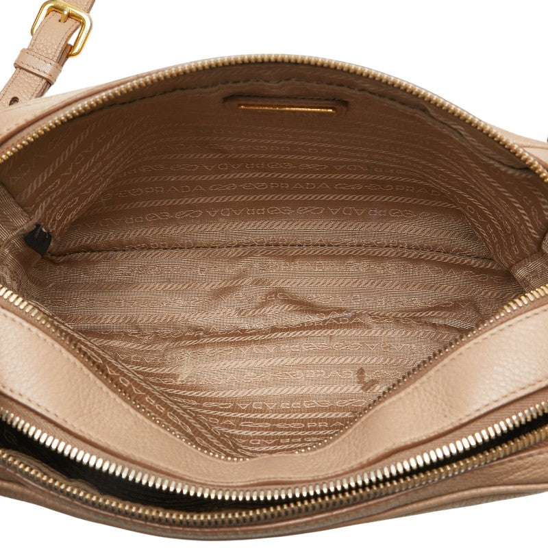 プラダ ショルダーバッグ ベージュ レザー レディース PRADA 【中古】