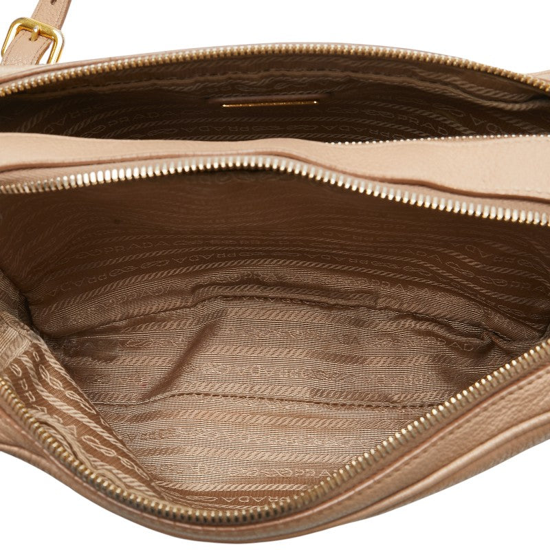 プラダ ショルダーバッグ ベージュ レザー レディース PRADA 【中古】