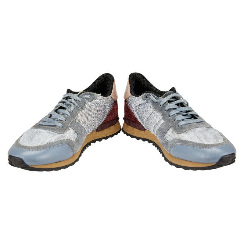 ヴァレンティノ スニーカー サイズ：40 グレー ブルー ワインレッド レザー スエード メンズ VALENTINO 【中古】