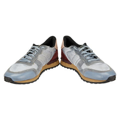 ヴァレンティノ スニーカー サイズ：40 グレー ブルー ワインレッド レザー スエード メンズ VALENTINO 【中古】