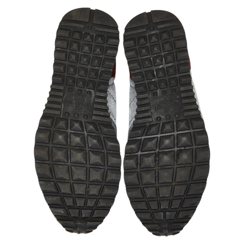 ヴァレンティノ スニーカー サイズ：40 グレー ブルー ワインレッド レザー スエード メンズ VALENTINO 【中古】
