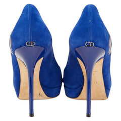 ディオール パンプス サイズ：39 ブルー レザー スエード レディース Dior 【中古】