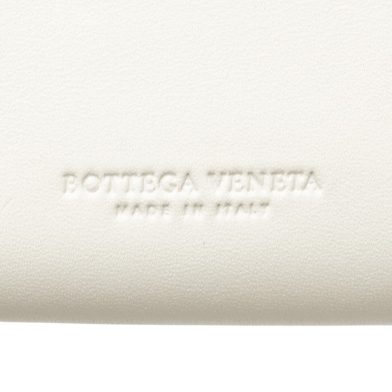 ボッテガヴェネタ ロゴ コンパクトウォレット ホワイト アイボリー レザー レディース BOTTEGAVENETA 【中古】