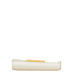 ボッテガヴェネタ ロゴ コンパクトウォレット ホワイト アイボリー レザー レディース BOTTEGAVENETA 【中古】