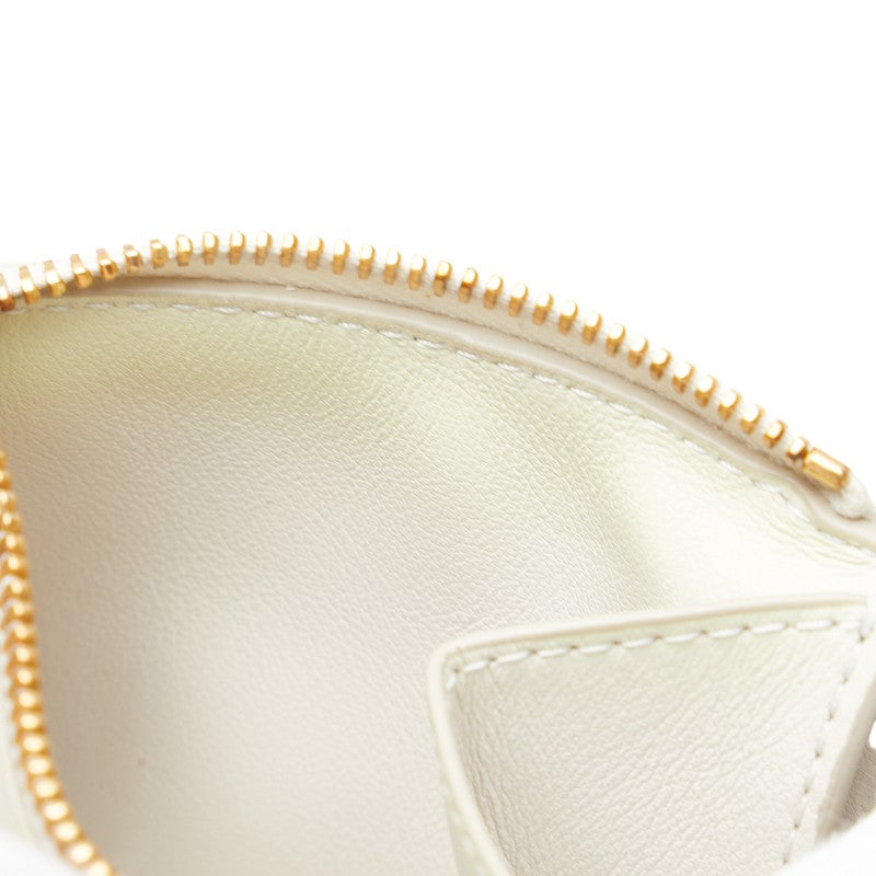 ボッテガヴェネタ ロゴ コンパクトウォレット ホワイト アイボリー レザー レディース BOTTEGAVENETA 【中古】