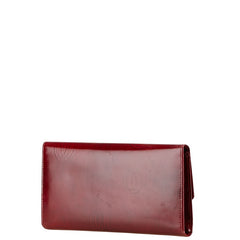 カルティエ ハッピーバースデー 長財布 ワインレッド エナメル レザー レディース CARTIER 【中古】