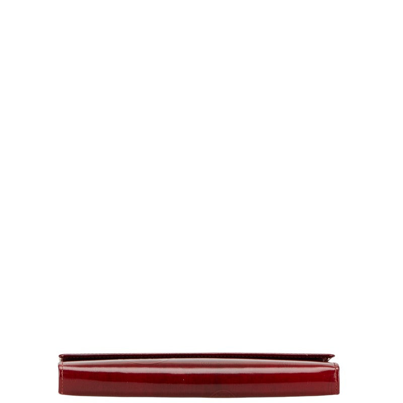 カルティエ ハッピーバースデー 長財布 ワインレッド エナメル レザー レディース CARTIER 【中古】