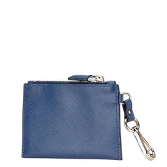 プラダ 三角ロゴプレート コインケース 小銭入れ ネイビー サフィアーノレザー レディース PRADA 【中古】