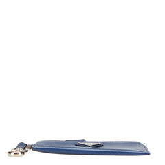プラダ 三角ロゴプレート コインケース 小銭入れ ネイビー サフィアーノレザー レディース PRADA 【中古】