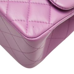 シャネル マトラッセ ココマーク シングルフラップ チェーン ショルダーバッグ パープル ラムスキン レディース CHANEL 【中古】