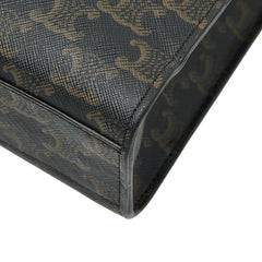 セリーヌ トリオンフ バーティカル カバ スモール トートバッグ ショルダーバッグ 2WAY ブラック ブラウン PVC レザー レディース CELINE 【中古】