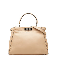 フェンディ セレリア ピーカブー ハンドバッグ ショルダーバッグ 2WAY 8BN290 ベージュ レザー レディース FENDI 【中古】