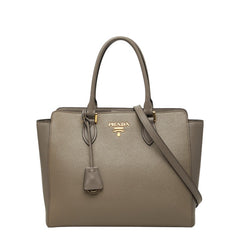 プラダ ハンドバッグ ショルダーバッグ 2WAY 1BA189 グレージュ サフィアーノレザー レディース PRADA 【中古】