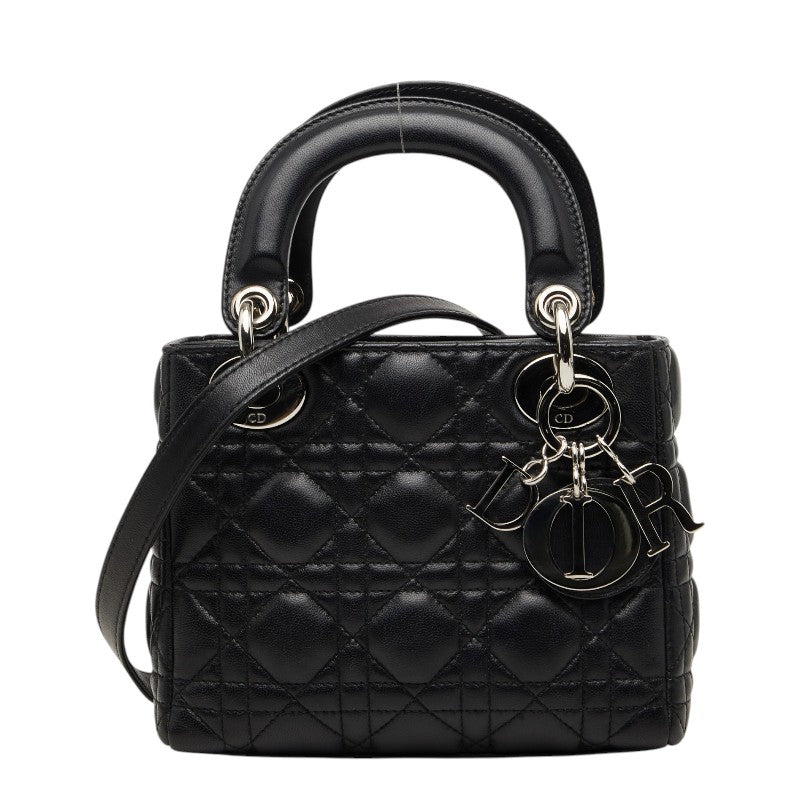 ディオール カナージュ レディディオール ハンドバッグ ショルダーバッグ 2WAY CAL44501 ブラック ラムスキン レディース Dior 【中古】