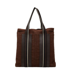 エルメス トロカ ヴェルティカル トートバッグ ハンドバッグ ブラウン キャンバス レディース HERMES 【中古】