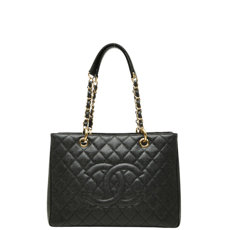 シャネル ココマーク GST グランドショッピングトート チェーン ショルダーバッグ ブラック キャビアスキン レディース CHANEL 【中古】