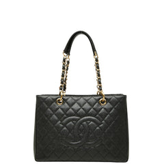 シャネル ココマーク GST グランドショッピングトート チェーン ショルダーバッグ ブラック キャビアスキン レディース CHANEL 【中古】
