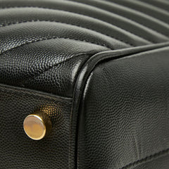 サンローラン カサンドラ YSLロゴ チェーン トートバッグ ショルダーバッグ 354117 ブラック レザー レディース SAINT LAURENT 【中古】
