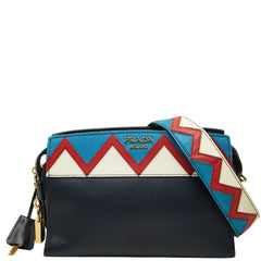 プラダ エスプラナード サフィアーノ 斜め掛け ショルダーバッグ 1BH049 ネイビー マルチカラー レザー レディース PRADA 【中古】