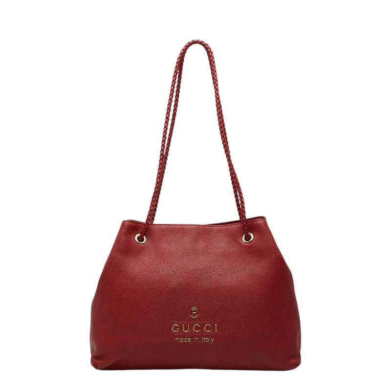 グッチ ロゴ トートバッグ ショルダーバッグ 419689 レッド レザー レディース GUCCI 【中古】