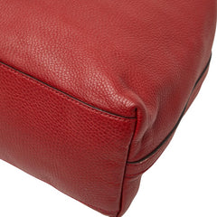 グッチ ロゴ トートバッグ ショルダーバッグ 419689 レッド レザー レディース GUCCI 【中古】