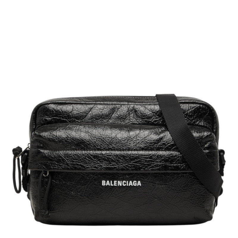 バレンシアガ EXPLORER エクスプローラー カメラバッグ ショルダーバッグ 斜めかけ 845592 ブラック レザー メンズ BALENCIAGA 中古