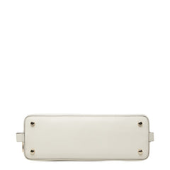 コーチ シグネチャー ミニ シエラ サッチェル ハンドバッグ F58295 ホワイト ベージュ PVC レザー レディース COACH 中古