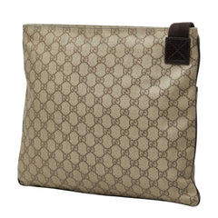 グッチ GGスプリーム 斜め掛け ショルダーバッグ 141198 ブラウン ベージュ PVC レザー レディース GUCCI 中古