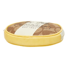 コーチ シグネチャー サーキュラー コインケース 小銭入れ ベージュ ホワイト イエロー PVC レザー レディース COACH 中古