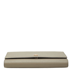 トリーバーチ ロゴ ショルダー ウォレット ショルダーバッグ ベージュ系 レザー レディース Tory Burch 中古