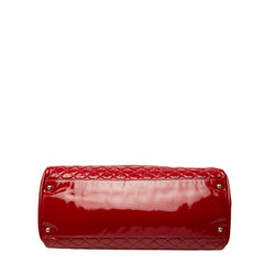 シャネル ココマーク マトラッセ マドモアゼル トートバッグ ショルダーバッグ レッド エナメル レディース CHANEL 中古