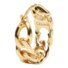 セリーヌ トリオンフ グルメット スモール フープピアス チェーン モチーフ 460TM6BRA ゴールド メッキ ブラス レディース CELINE 中古