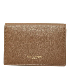 サンローラン 二つ折り カードケース 468994 ベージュ レザー レディース SAINT LAURENT 中古