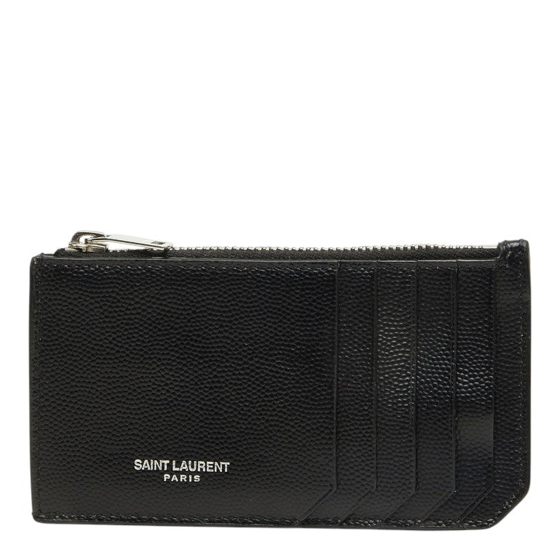 サンローラン フラグメントケース カードケース コインケース 609362 ブラック レザー レディース SAINT LAURENT 中古