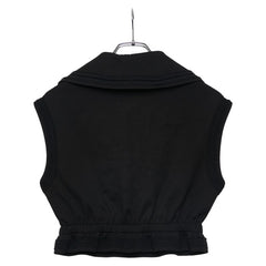 シャネル ココビーチ ノースリーブ ハーフジップトップス サイズ34 P76205V63537 ブラック コットン レディース CHANEL 【中古】