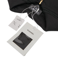 シャネル ココビーチ ノースリーブ ハーフジップトップス サイズ34 P76205V63537 ブラック コットン レディース CHANEL 【中古】