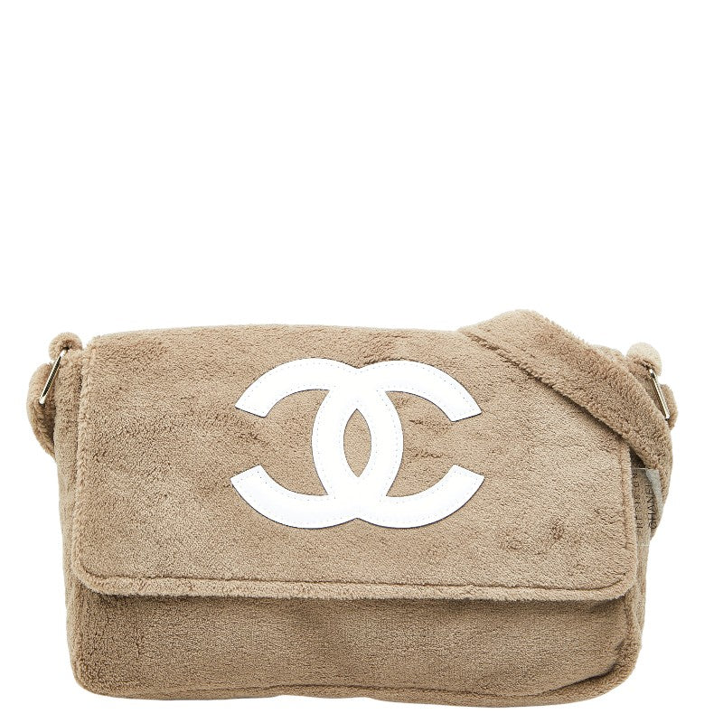 シャネル ココマーク 斜め掛け ショルダーバッグ ノベルティ ベージュ ホワイト パイル レディース CHANEL 【中古】