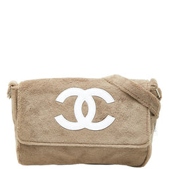 シャネル ココマーク 斜め掛け ショルダーバッグ ノベルティ ベージュ ホワイト パイル レディース CHANEL 【中古】