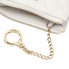 シャネル ココマーク マトラッセ カードケース コインケース グレー キャビアスキン レディース CHANEL 【中古】