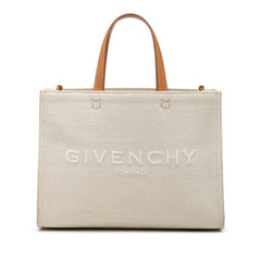 ジバンシー Gトート ハンドバッグ アイボリー ブラウン キャンバス レザー レディース Givenchy 【中古】