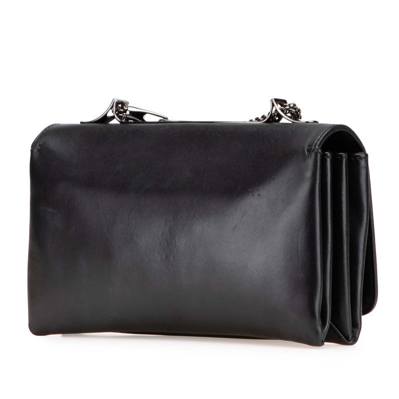 ヴァレンティノ ロックスタッズ チェーン ショルダーバッグ ハンドバッグ ブラック レザー レディース VALENTINO 【中古】