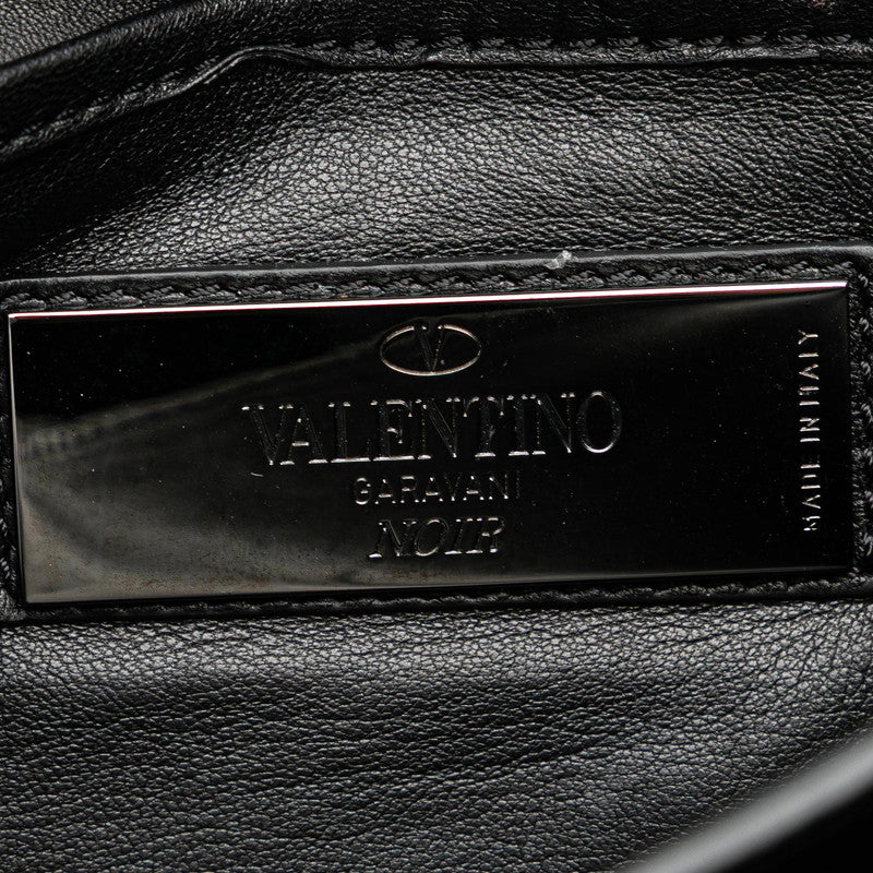 ヴァレンティノ ロックスタッズ チェーン ショルダーバッグ ハンドバッグ ブラック レザー レディース VALENTINO 【中古】