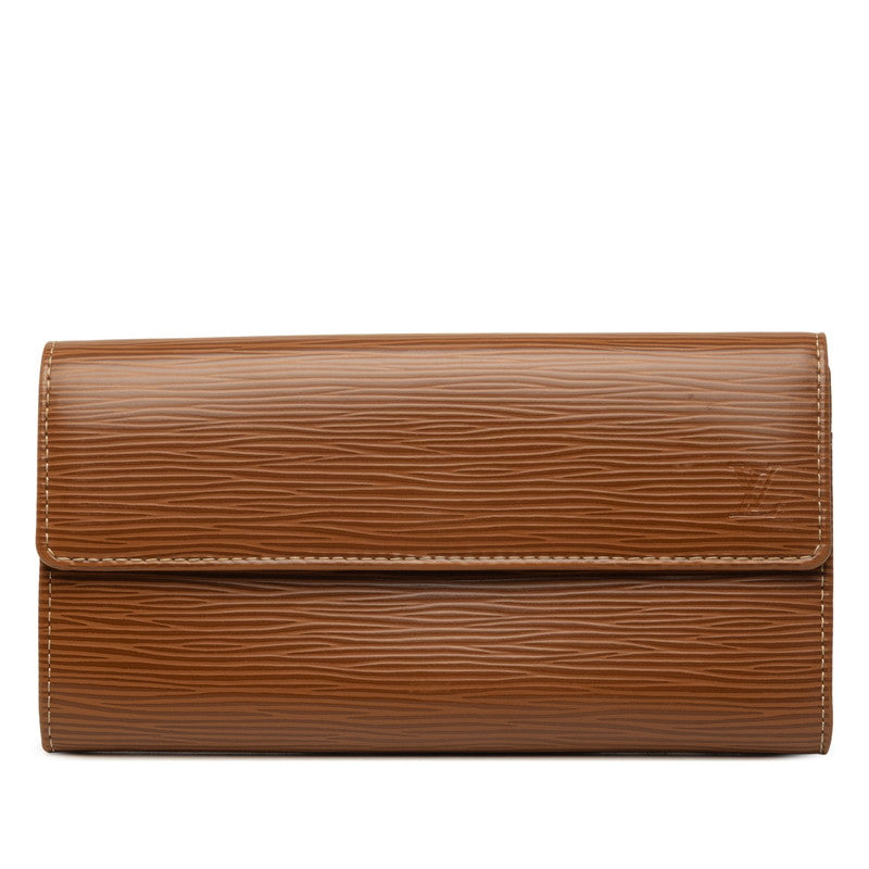 ルイ ヴィトン エピ ポルトフォイユ サラ 長財布 ロングウォレット M60321 カカオ ブラウン レザー メンズ LOUIS VUITTON 中古