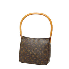 ルイ ヴィトン モノグラム ルーピングMM ショルダーバッグ ハンドバッグ M51146 ブラウン PVC レザー レディース LOUIS VUITTON 【中古】