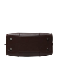 ロエベ アナグラム アマソナ28 ハンドバッグ ダークブラウン レザー レディース LOEWE 【中古】