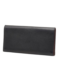 カルティエ マストライン 二つ折り財布 ブラック レザー レディース CARTIER 【中古】