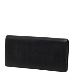 ロエベ アナグラム リネン 長財布 ブラック レザー レディース LOEWE 【中古】